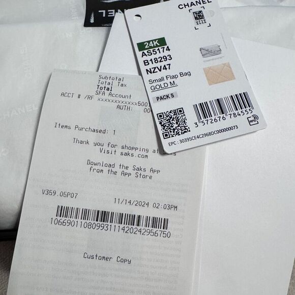 Chanel 24K Small Flap Bag Beige Quilted with CC Strap - Picture 13 of 16